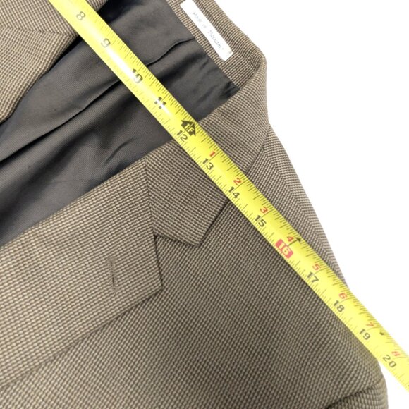 MICHAEL KORS Mens Blazer Sport Coat Size 48L Brown Tan Micro Check 2 button - Picture 15 of 16